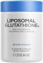 Codeage Liposomal Glutatione 1000 mg Supliment, L-glutation redus cu potenţă mare - livrare lipozomal - Fosfolipide - non-GMO, Gluten-free - 60 capsule