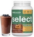 Pescience Selectați pudra de proteine Vegan, praf de proteine pe bază de plante, gust uimitor, textură netedă, Pea și Brown Rice Blend, lactate gratuit, Lactoză gratuit, Gluten gratuit - Unt de arahide de ciocolată, 27 Serviri