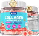 Multi Colagen Gume umplute pentru femei Zahăr Biotin 10000mcg, Multivitamine Hair Piele și unghii Vitamine pentru creșterea părului, cu Colagen hidrolyzed Peptide Keratin Acid hialuronic MSM Vitamina B