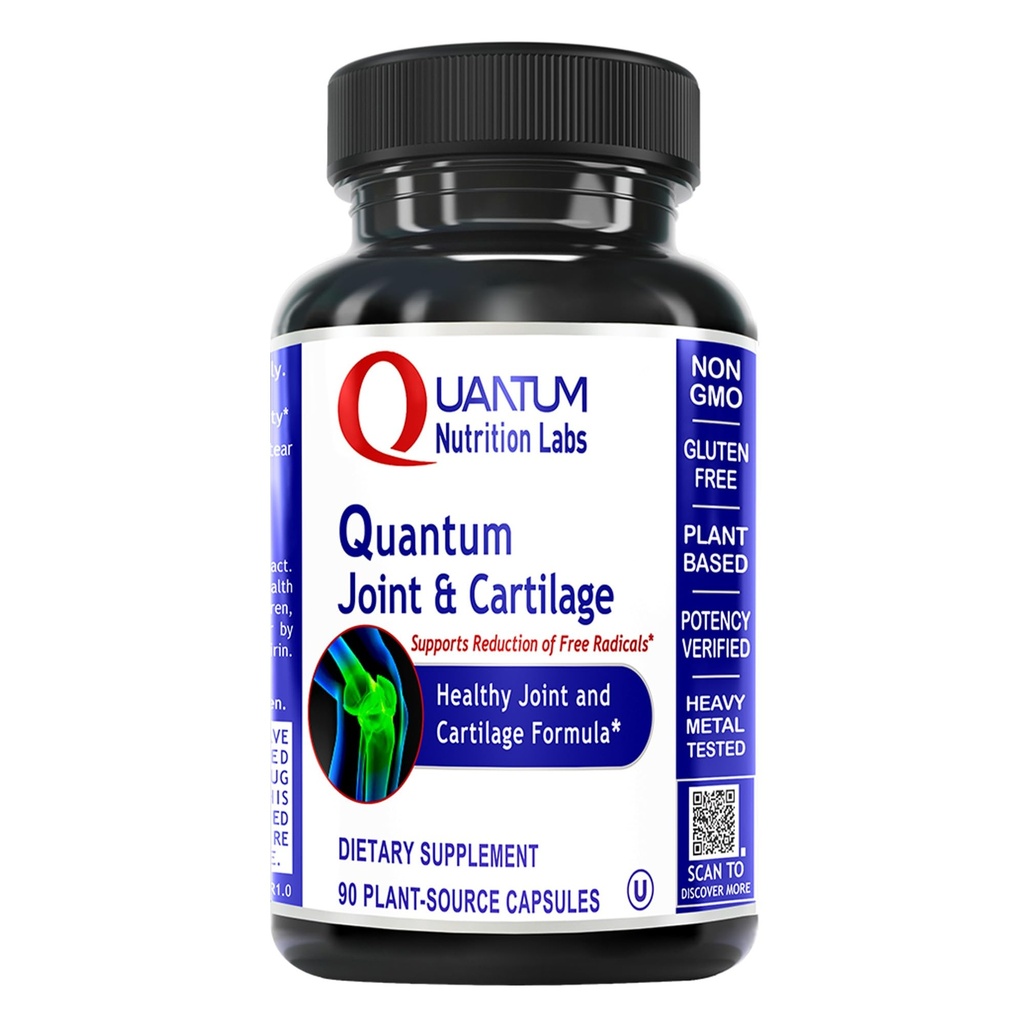 Cuantic Joint & Cartilage Supplement - pentru bărbați și femei, mobilitate comună și sănătatea musculară, repararea cartilajelor, gluten gratuit, plante-sursad, non-GMO - 90 capsule