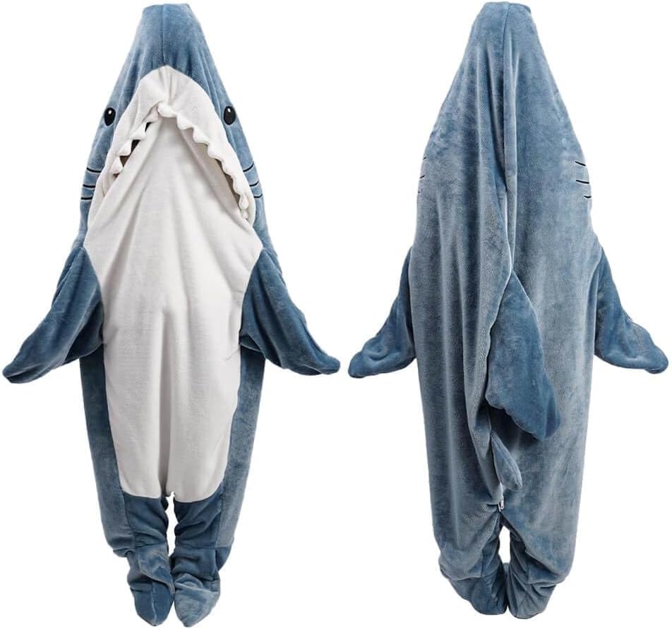 Shark Blanket Hoodie Onesie, Shark Onesie Adult, Sac de dormit pentru adulți (XXL)