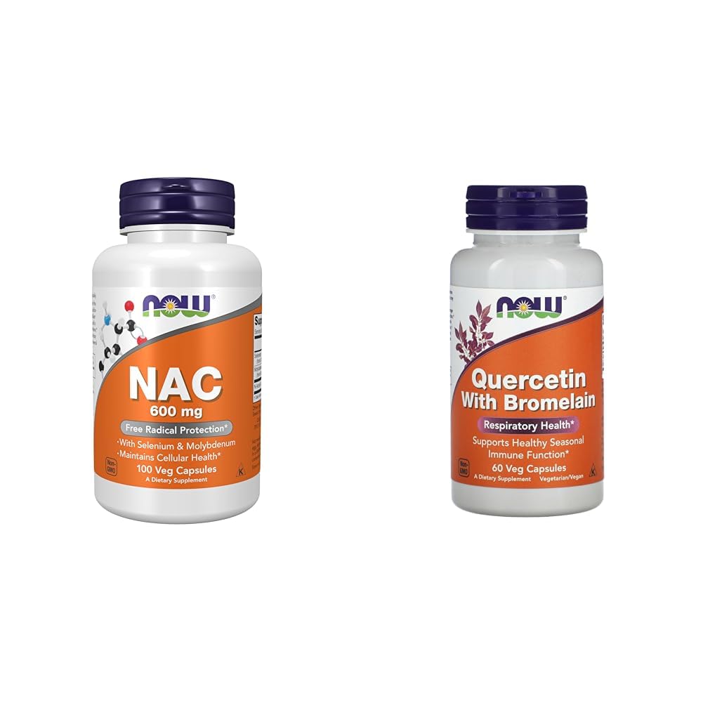 Acum Suplimente, NAC (N-Acetyl Cysteine) 600 mg cu Seleniu & Molybdenum, 100 Capsule Veg & Acum Querbetin cu Bromelain - 60 Capsule Veg