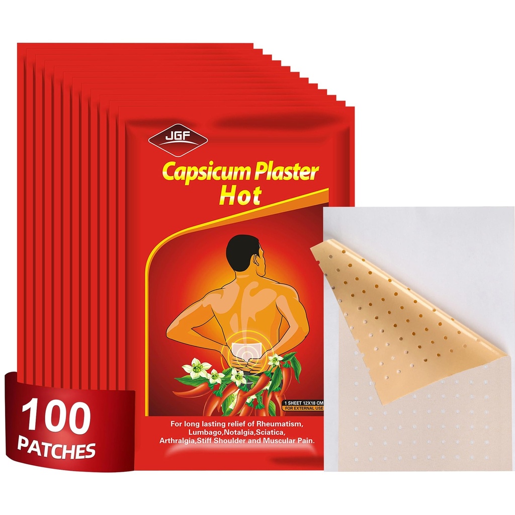 KONGDY Capsaicina Patches,4.72"x7.08" Hot Capsicum Patch (100)