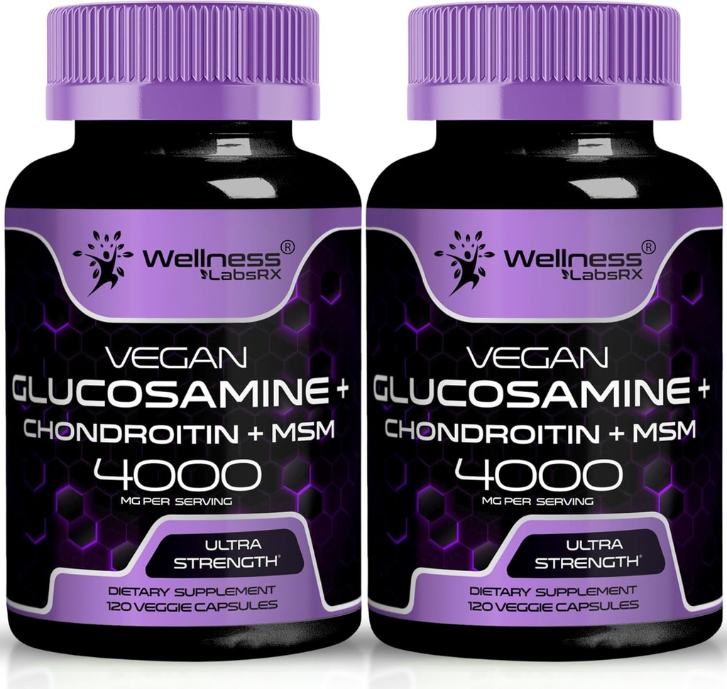 wellness LABSRX Glucosamină Chondroitin MSM - 4000mg - 240 Count