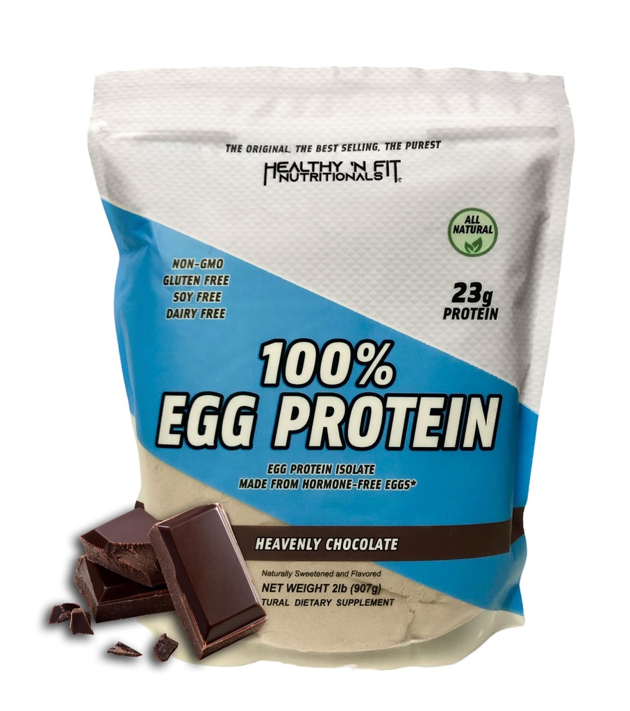 Sanatos 'N Fit 100% Proteina de ou- Ciocolata Cerului (2lb): 100% Proteina alba de ou -Plus Peptide naturale. Ultra pure, proteine naturale de ou Izolat