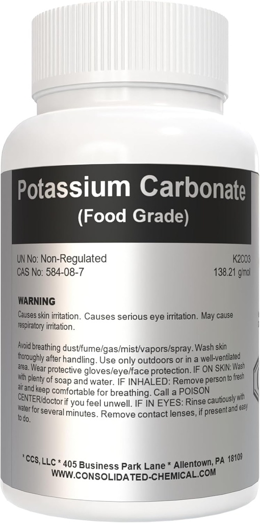 Carbonat de potasiu 1kg (2,2lb) Grad alimentar de puritate ridicată