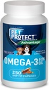 Animale de companie Protejați M/L Dog Omega-3 Supliment, Brenda formă liberă proprie, susține un răspuns inflamator normal, Snip-Tip capsule (250 Conte)