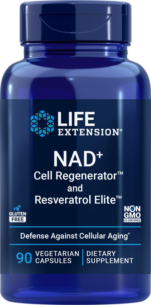 Prelungirea vieții Regenerator de celule NAD+ și Resveratrol Elite, 90 Veg Capsuri
