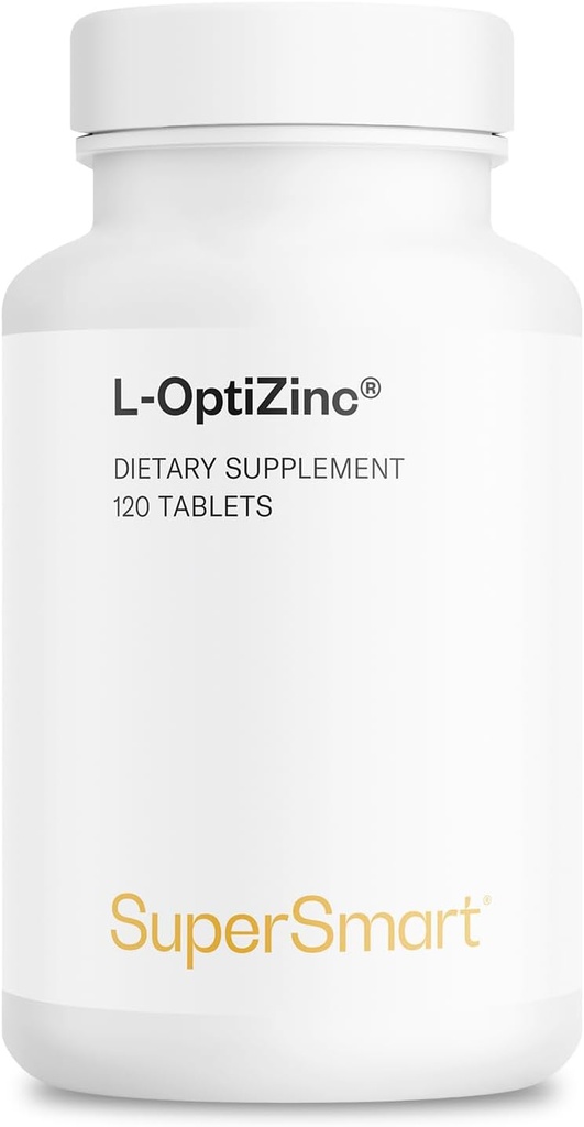 SuperSmart - L-OptiZinc 30mg pe zi (Patented & Highly Biodisponibile) - Zinc Metionina Supliment - Natural dulce gust 