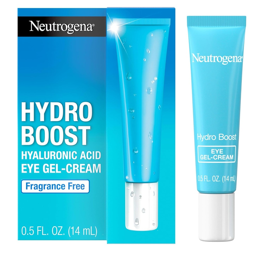 Neutrogena Hydro Boost under eye Cream, with Purified Hyaluronic Acid, Keeps under eye area Looking Smooth & Hydrated, Fragrance Free and Non-Comedogenic, 0.5 oz
