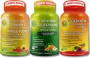 Antioxidant complet cu bază de plante și suport imun Bundle - Vitamină lipozomală C 1500mg + Glutatione lipozomal 500mg + Querbetin cu Bromelain, zinc și vitamina C 