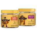 Pre, Pro, postbiotic. Somon SkinHealth Soft Chew Supplement Bundle - Vitamine de câine, Zinc, Biotina, Probiotice, Ulei de pește Omega 3 și ulei de somon sălbatic Alaskan, Vindecă pielea mâncărime