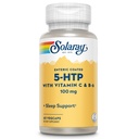 SOLARAY 5 HTP Supliment cu vitamina C & B-6 - Supliment de somn și suport de sinteză serotoninergică - Lab verificat, 60 de zile Money-Back Garanție - 60 Serviri, 60 VegCaps acoperite enteric