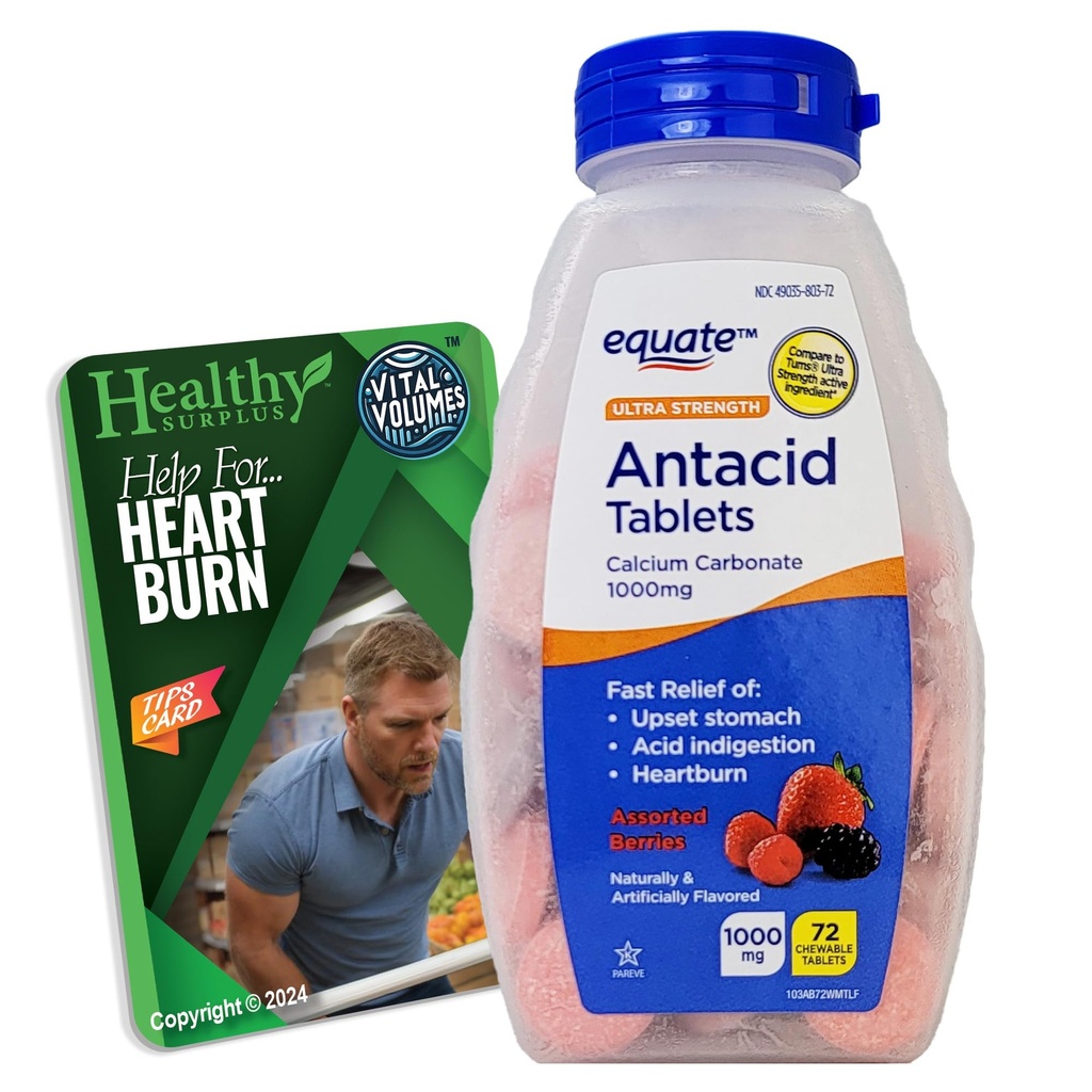 Ultra Concentraţie Antiacid comprimate - Carbonat de calciu 1000 mg - 71 comprimate masticabile Berii asortate şi volume vitale Sfaturi Card Bundle