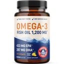 Putere triplă Omega 3 ulei de pește 1200 mg 