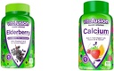 Vitafusion Elderberry Gummy Vitamine 90ct și vitamina Gummy de calciu 100ct pentru suport imunitar dinți os