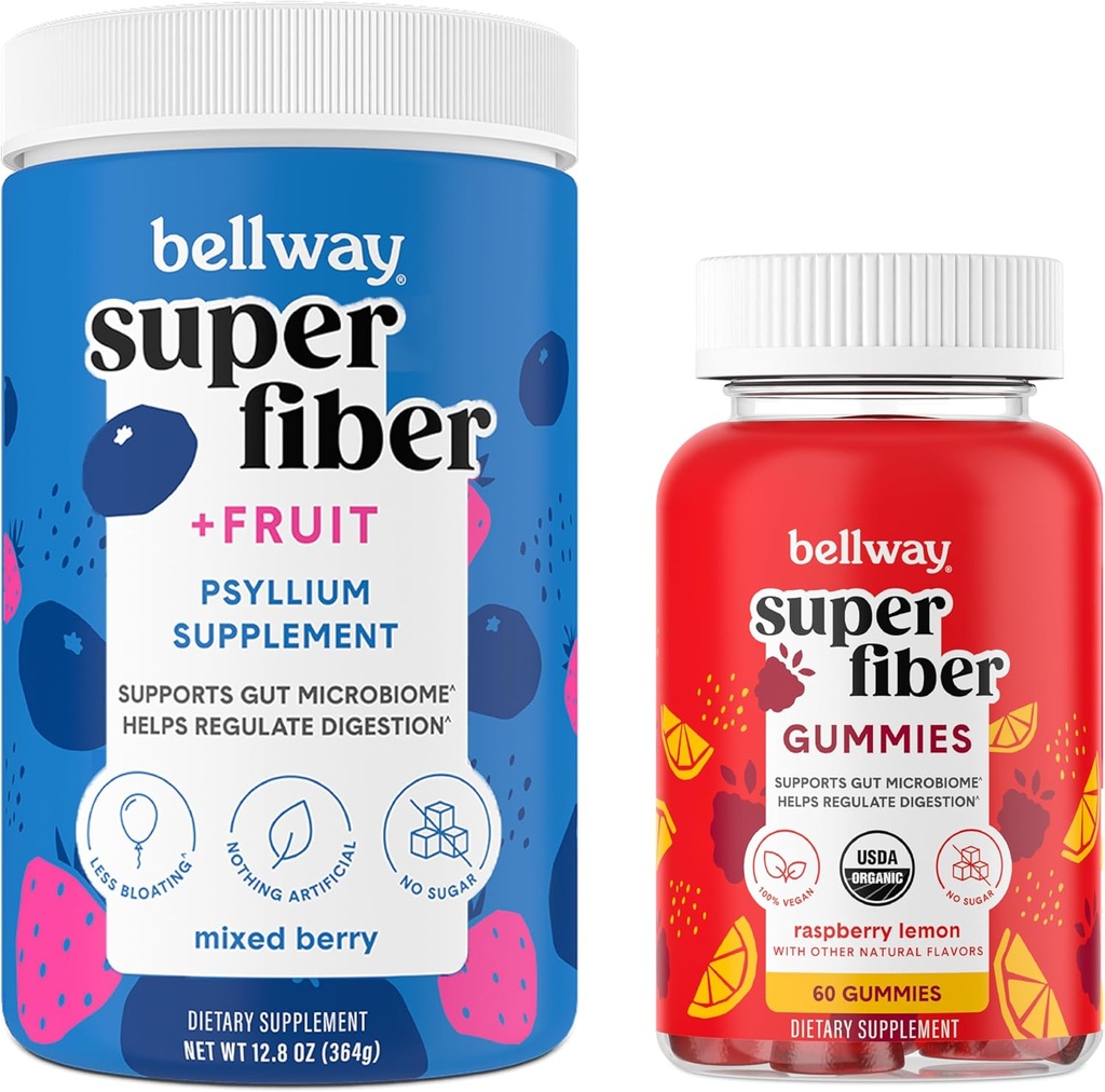 Bellway Super Fiber Powder + fructe, Berry mixt Super Fiber Gummies