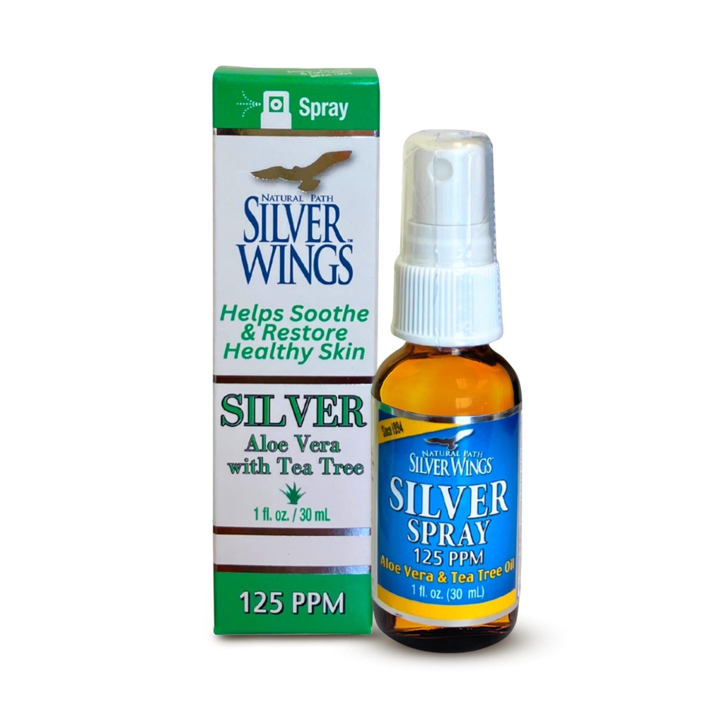Aripi naturale de argint cale - Spray de argint cu Aloe Vera & Ceai ulei de copac 