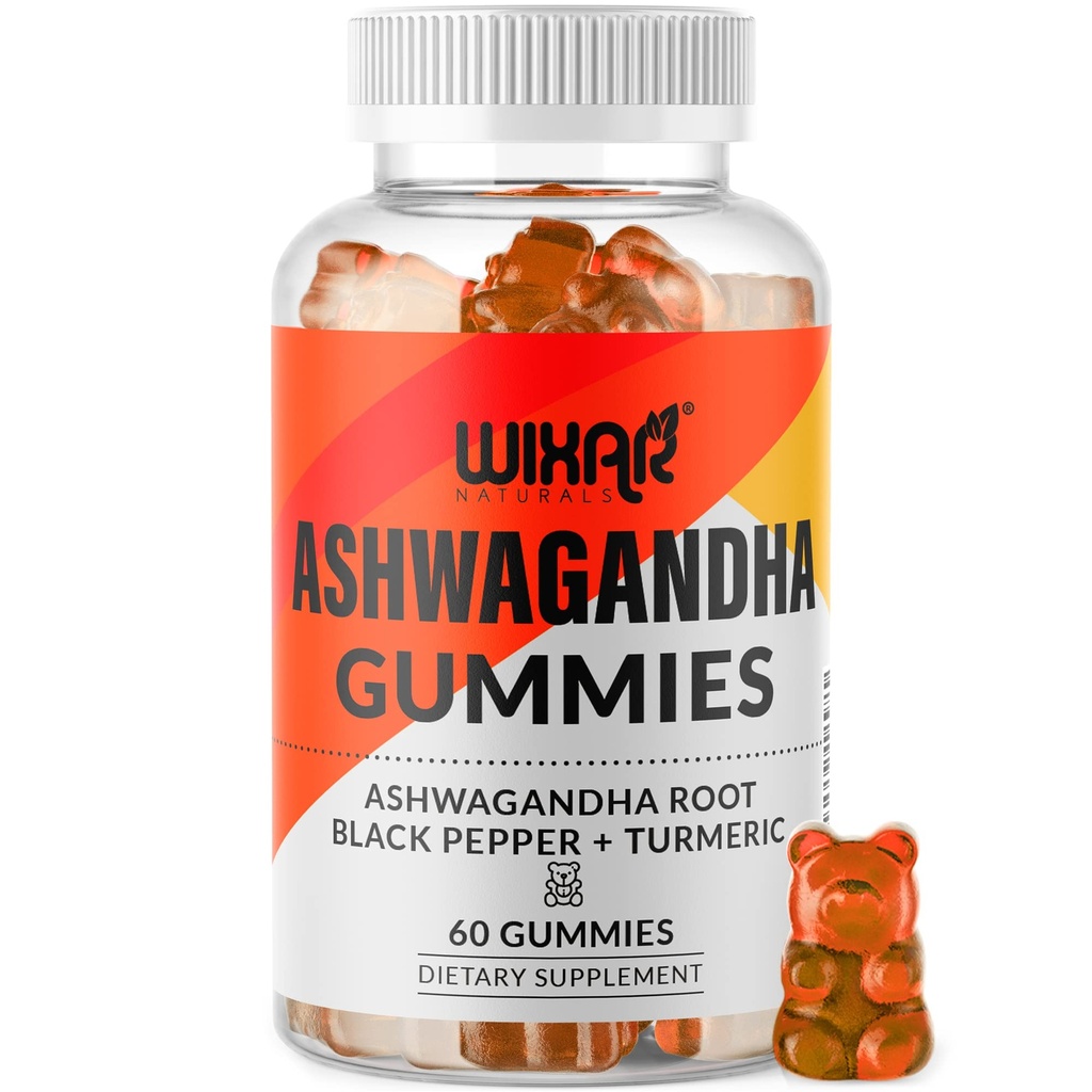 Gumă de mestecat Ashwagandha cu extract de piper negru și turmeric - Supliment de gumă din plante - 60 gume