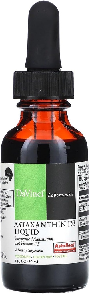 Davini Laboratories Astaxanthin D3 lichid - 1 fl oz
