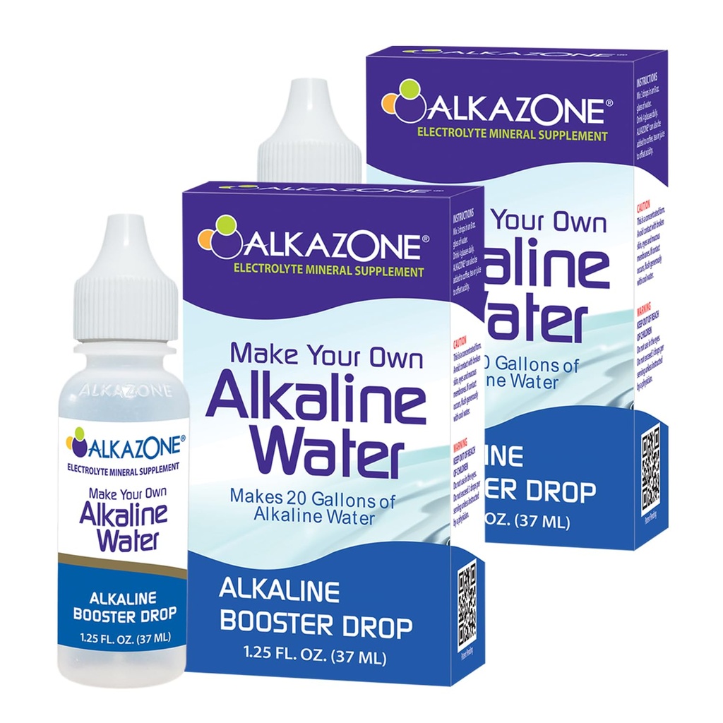ALKAZONE face propria apă alcalică - Alkaline Booster picătură 1,25 oz (2 cutii)