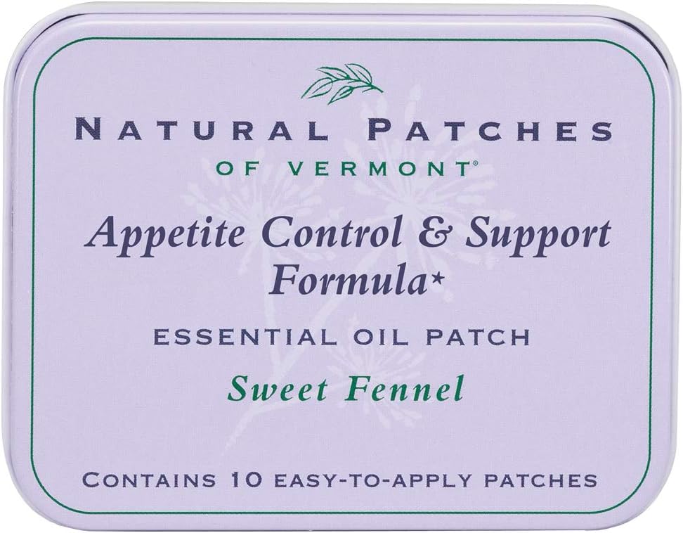 Petice naturale de Vermont Appetite Suppressant Organism de ulei esential patch-uri, Fennel dulce, 10-count Tin