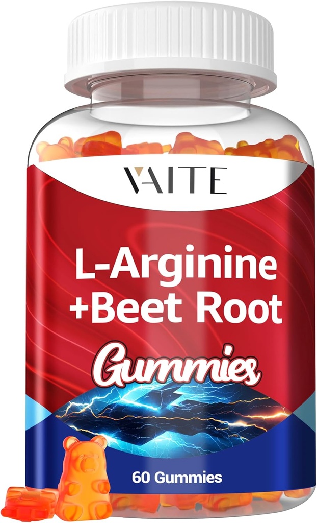 L Arginine Suplimentul de Sfeclă Root Gummies - Dublu Putere, Boost de energie, Suport de circulaţie şi de rezistenţă, Organic Chewable Beets Suplimente pentru bărbaţi şi femei, Vegan Gummy, non-GMO, Sugar-Free