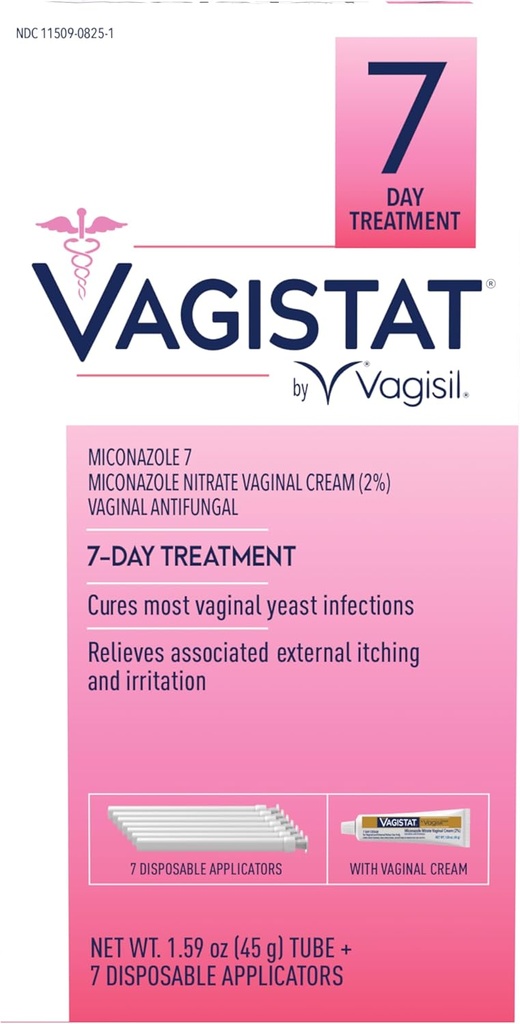 Vagisil Vagistat 7 zile Tratament de infecţie a toxinelor pentru femei, ajută la eliminarea mâncărimii externe şi iritaţie, conţine 2% Miconazol extern Nitrat Cream & 7 Aplicatoare de unică folosinţă (Pachet de 1)