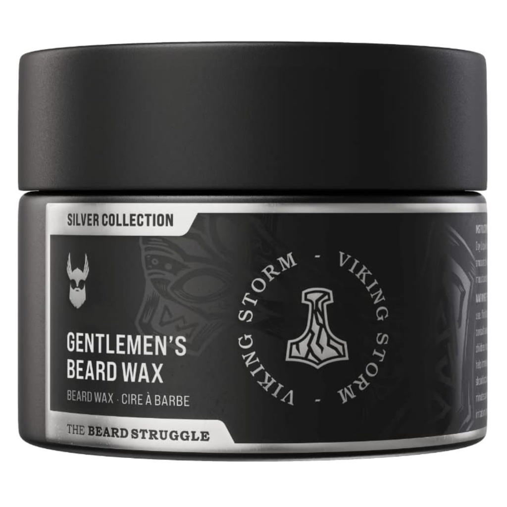 Barbă & Mustață Wax pentru bărbați de Barbă Lupta - Ceara Barbă Viking ajută la Tame Style & Groom - Silver Collection, Viking Storm - Moustache Wax, 50g / 1.76 US. oz.