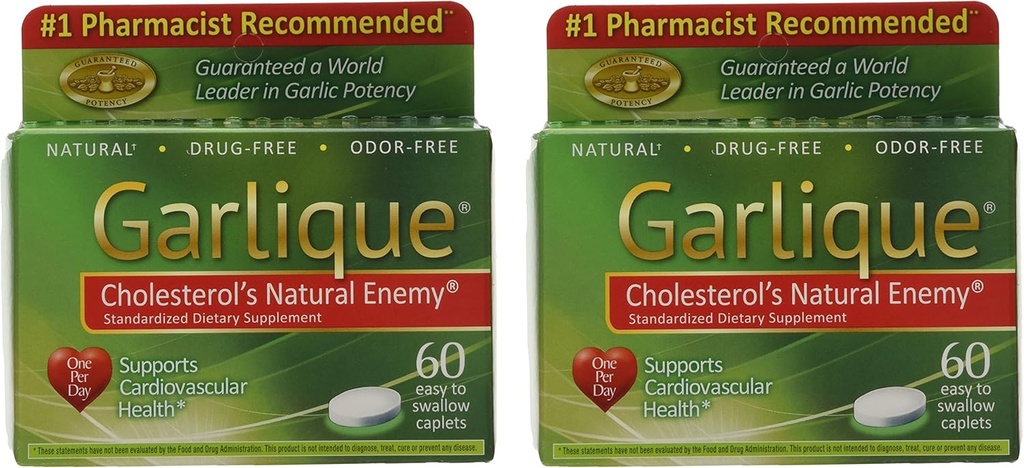 Garlique Caplets 60 Tablets (60 Count (Pachet de 2))