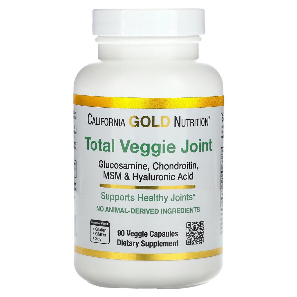 California Gold Nutrition Vegetarian Glucosamine, Chondroitin, Acid hialuronic, MSM, Total Veggie Joint & Bone Support Formula, Non OMG, No Soy, Gluten Free, 90 Veggie Capsule