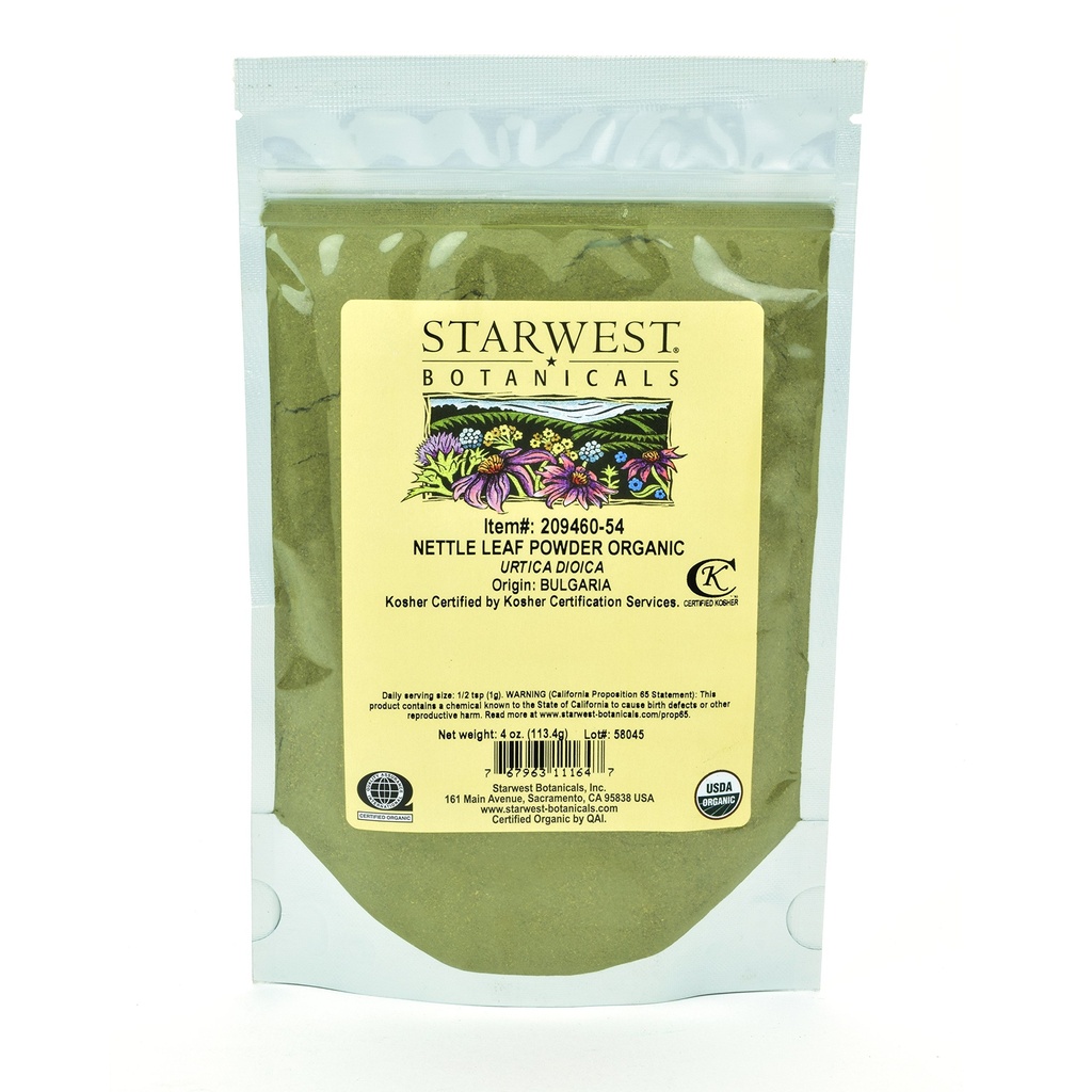 Starwest Botanics Organic Nettle Leaf Powder, 4 Ounces