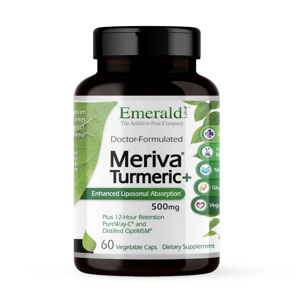 Emerald Labs Meriva Turmeric Plus - Meriva Turmeric, PureWay-C Vitamina C & OptiMSM - Susţine răspunsul comun şi imun - 60 capsule vegetale (până la 60 de zile de aprovizionare)