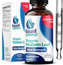 Mullein picături pentru plămâni, 2 Fl. Oz, Mullein Extract de frunze pentru plămâni Flavor căpșuni, Mullien Lung Detox și Cleanse, Mullen Tincture Suport pentru respirație sănătoasă