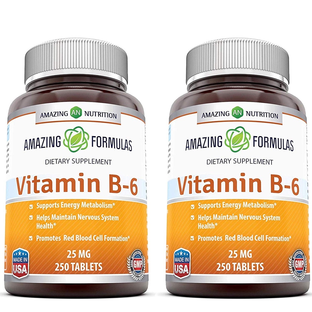 Amazing Formulas Vitamina B6 Pyridoxine 25mg 250 comprimate Supliment 