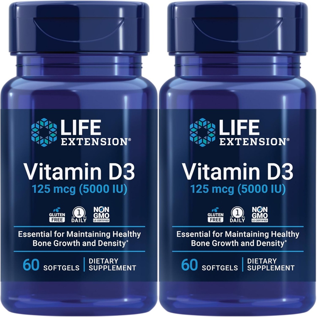 Life Extensie Vitamina D3 125 Mgg (5000 Iu) 