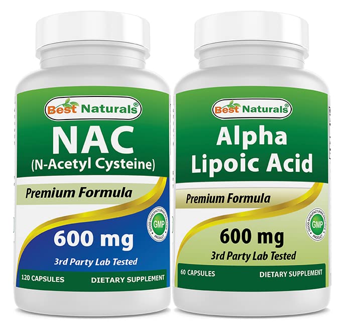 Cele mai bune naturale NAC 600 mg & Alpha Acid lipoic 600 mg