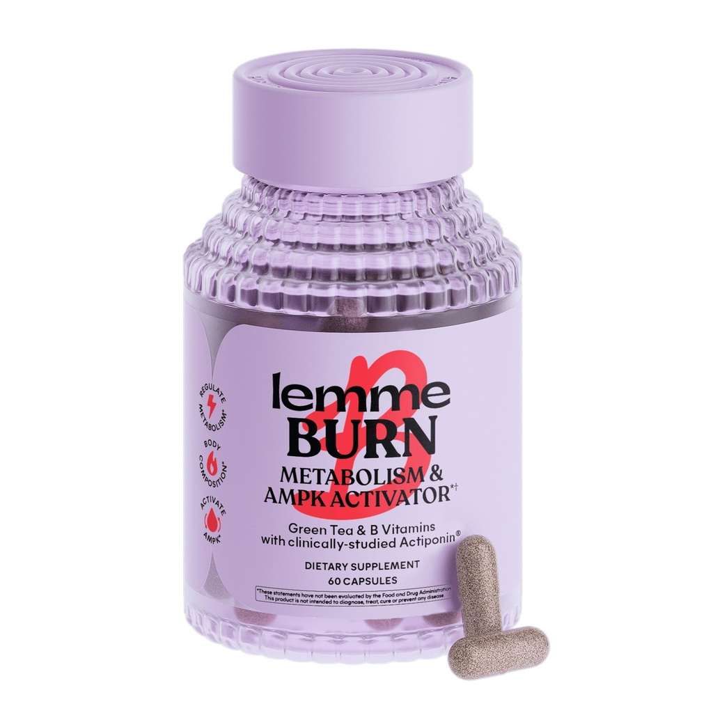Lemme Burn - Metabolism, burta Fat Burning + AMPK Activare Supliment pentru bărbați și femei w / Clinic Studiat Activon Gynostemma, Ceai verde, Vitamine B6 & B12 - Gluten gratuit, 60 Conte