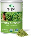 ORGANIC INDIA Moringa Powder - Moringa Oleifera Leaf Herbal Supplement, Green Superfood, Nutrient Dense, Proteina pura de plante, Vitamina A, E, K, Fier, Calciu, Fiber, Vegan, USDA Certified Organic - 8 oz
