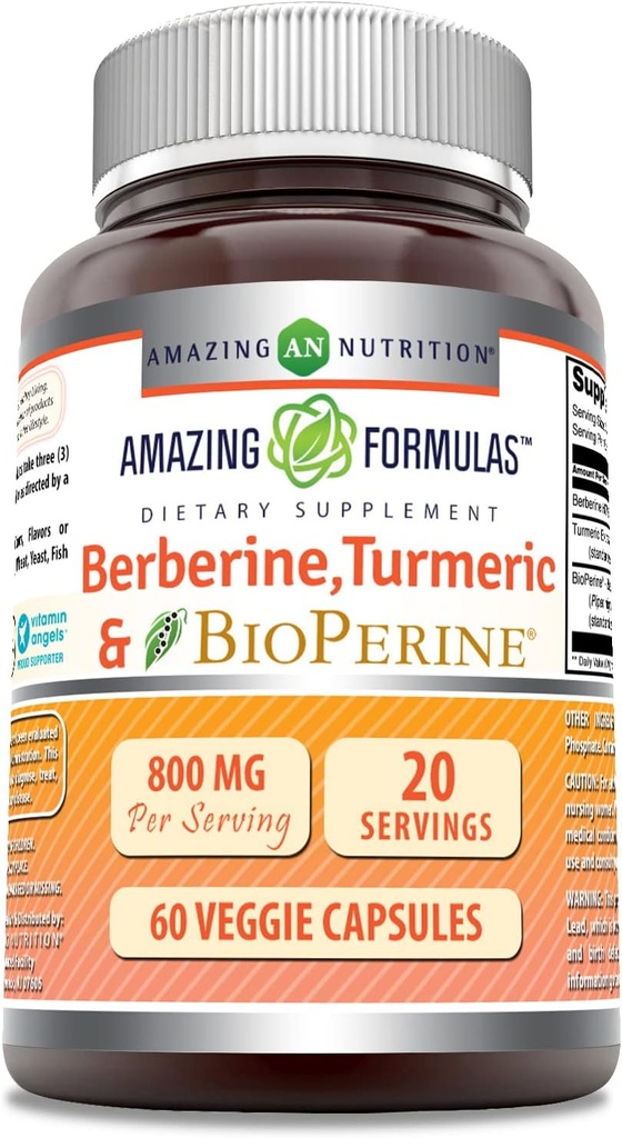 Formule uimitoare Berberine Turmeric & Bioperine 800mg Per Servire 60 Capsule Veggie Supliment 