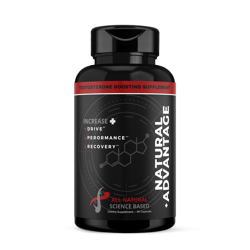 Avantaje naturale - All Natural Testosteron Booster, Tongkat Ali, Fadogia Agrestis, Shilaj, Saw Palmetto, Schinduf, Maca, Boron Citrate, 1 Pack - (30 Servings) 90ct