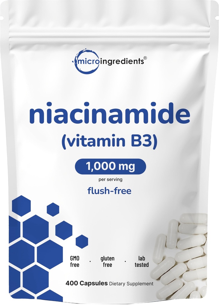 Vitamina B3 Niacinamida 500 mg per capsulă, 400 capsule 