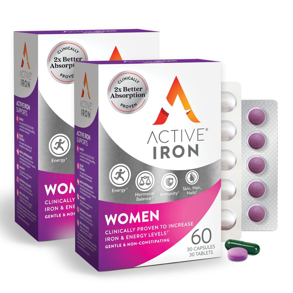 Supliment activ de fier 25mg + Multivitamine pentru femei 