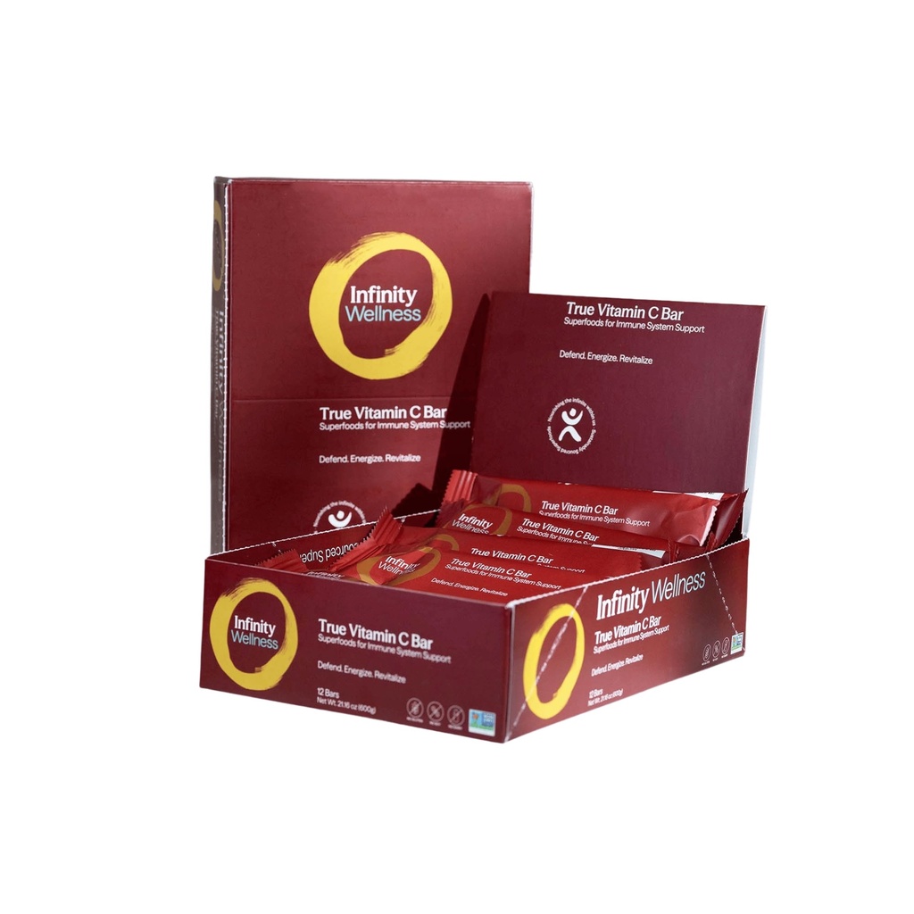 Infinity C Superfood Baruri, Baruri de energie sanatoasa cu 1125 mg Whole Food Vitamina C, Ingrediente imune bazate pe plante, Camu Camu, Acerola, Amla Powder, & Shilaj, Raw, Gluten Free, Non OMG