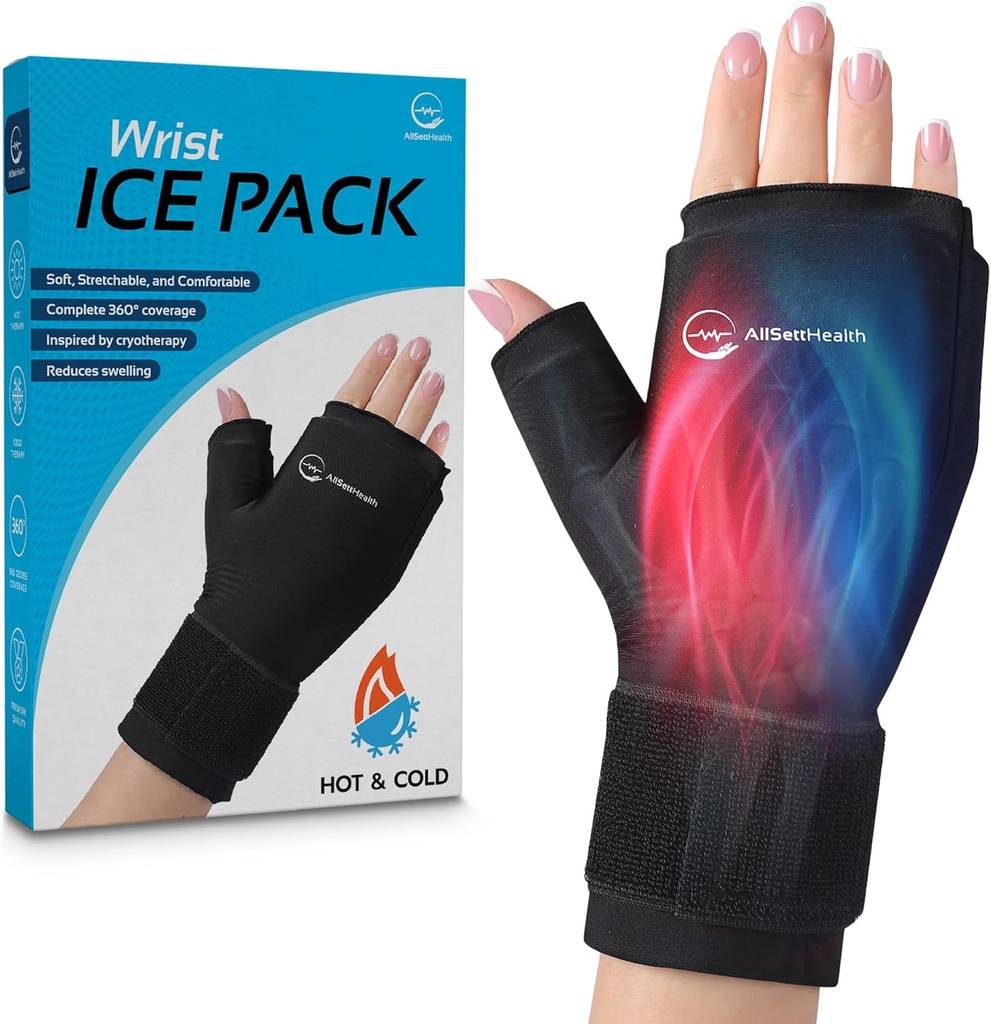 Wrist Ice Pack Wrap - Fierbinte şi rece Gel Deget & mână de gheaţă Mănuşă pentru Artrită Descarcă 