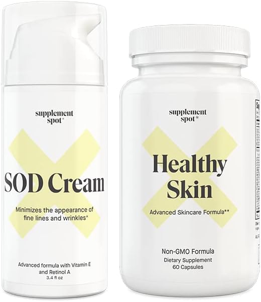 Bundle: Superoxid de SOD disutaza Crema faciala si sanatoasa piele anti-Aging Supliment