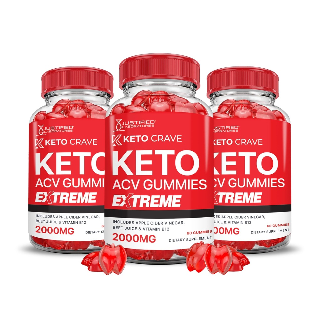 Laboratoare justificate (3 ambalaj Keto Crave Keto ACV Gummies Extreme 2000MG Keto Crave Keto Gummies Avansat Formula Apple Cidru Oţet cu Pudră de sfeclă de rodie B12 Vegan Non OMG 180 Gummys