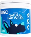 DOCO Dog Ear Cleaner Şterge Degetul Kit de curăţare pentru câini şi pisici Eucalipt, Chamomile & Aloe Cat Ear Cleaner Soothes, Deodorizes & Helps Itchy Ears (50 Conte)