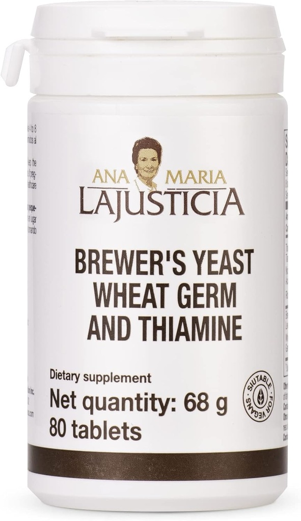 Ana Maria Lajusticia- Drojdia lui Brewer - Sursa de vitamine, sanatate cardiaca si sanatos Digestion - 20 zile de tratament Pack Sugar Free & Vegan Friendly.