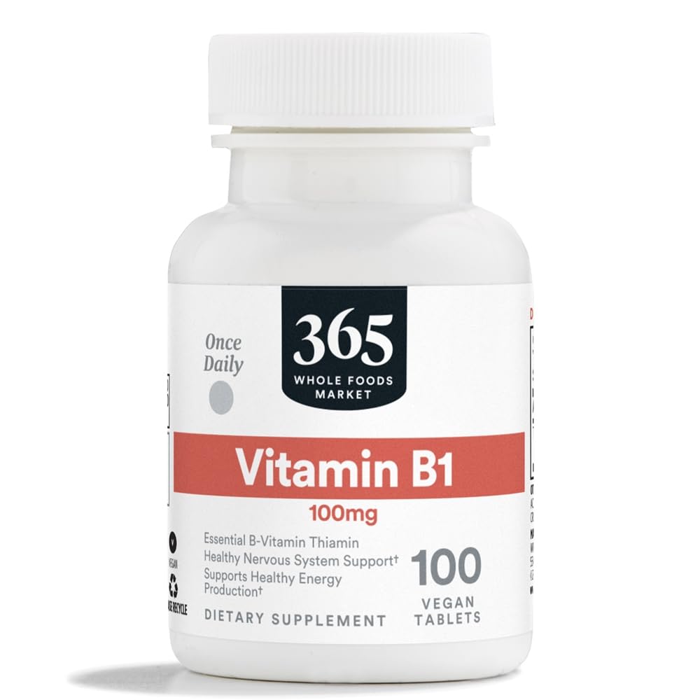 365 de Whole Foods Market, Vitamina B1 100mg, Vegan, 100 comprimate